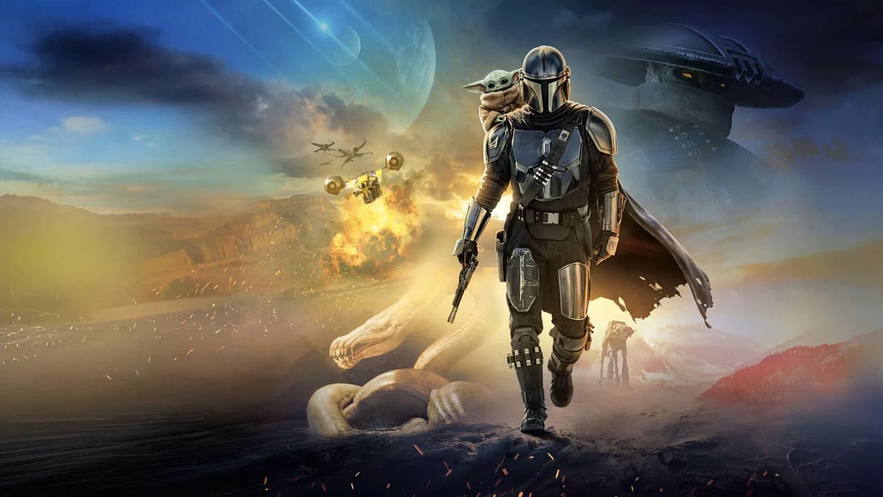The Mandalorian and Grogu backdrop